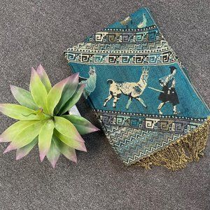 Handmade peruvian cotton shawl/pashmina/scarf